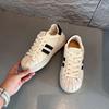 Color-polished leather little white shoes women's autumn new flat-bottomed sports shell-head women's shoes are not tired of casual shoes