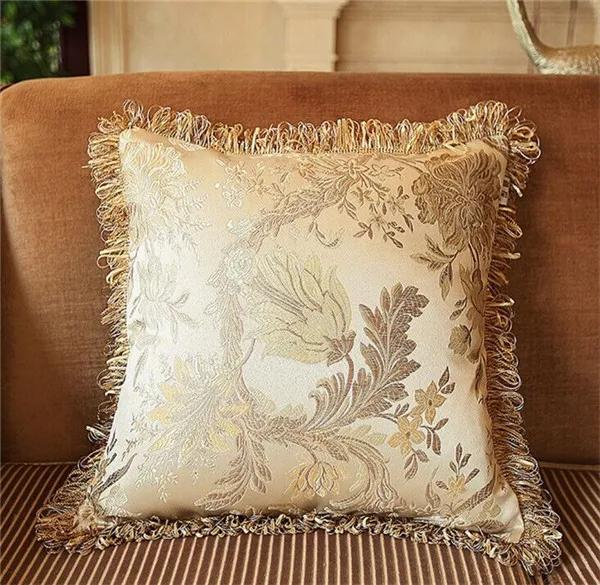 

1 Pc Recommend Europe Satin Jacquard Home Tassels luxury/Elegant/Home/Sofa/Car Decor Cushion/PillowCases,Coreless 30X50cm