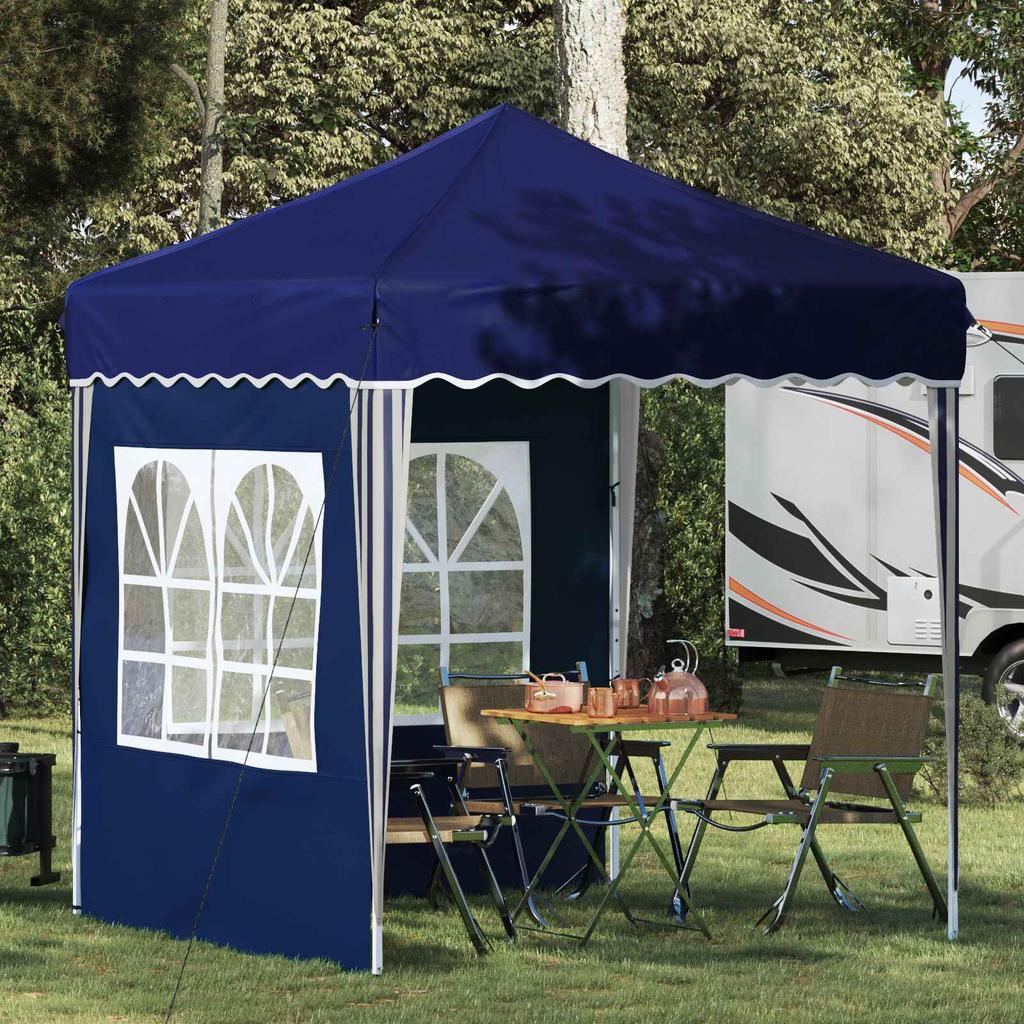 Pop Up Party Tent 195 X 195 X 245 Cm Blue Oxford Fabric