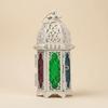 Iron Candle Holder Lantern Tealight Glass Metal Frame with Openwork Pattern And