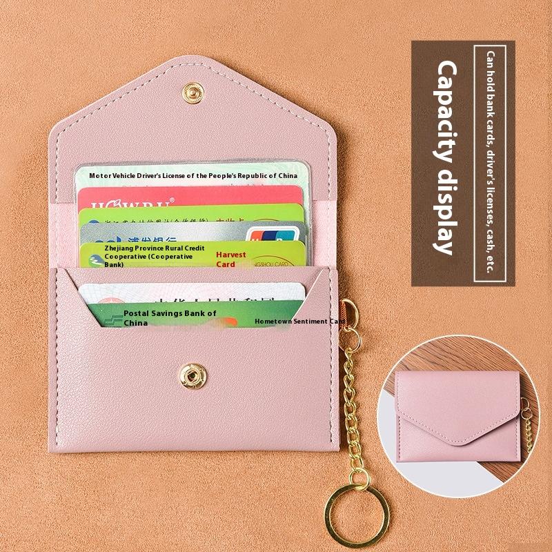 Ultracienki Portfel na Karty, Damski Mały Mini Breloczek, Zintegrowana Saszetka na Monety, Prosty Pokrowiec na Kartę ID, Wielofunkcyjny Wizytownik.