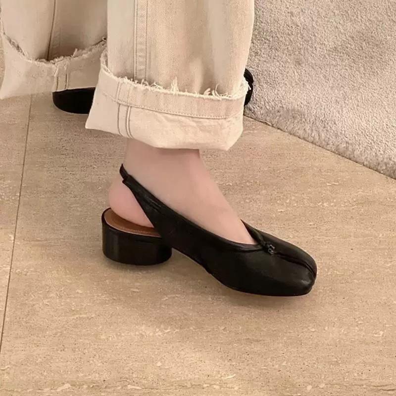 Fashion Soft Leather Designer Split Toe Women Shoes Pumps Casual Comfortable Shoes Woman Tabi Ballet Shoes for Women