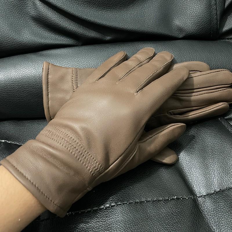 Womens Sheepskin Leather Gloves Winter Warm Fleece Lined Touchscreen Compatible Motorcycle Riding