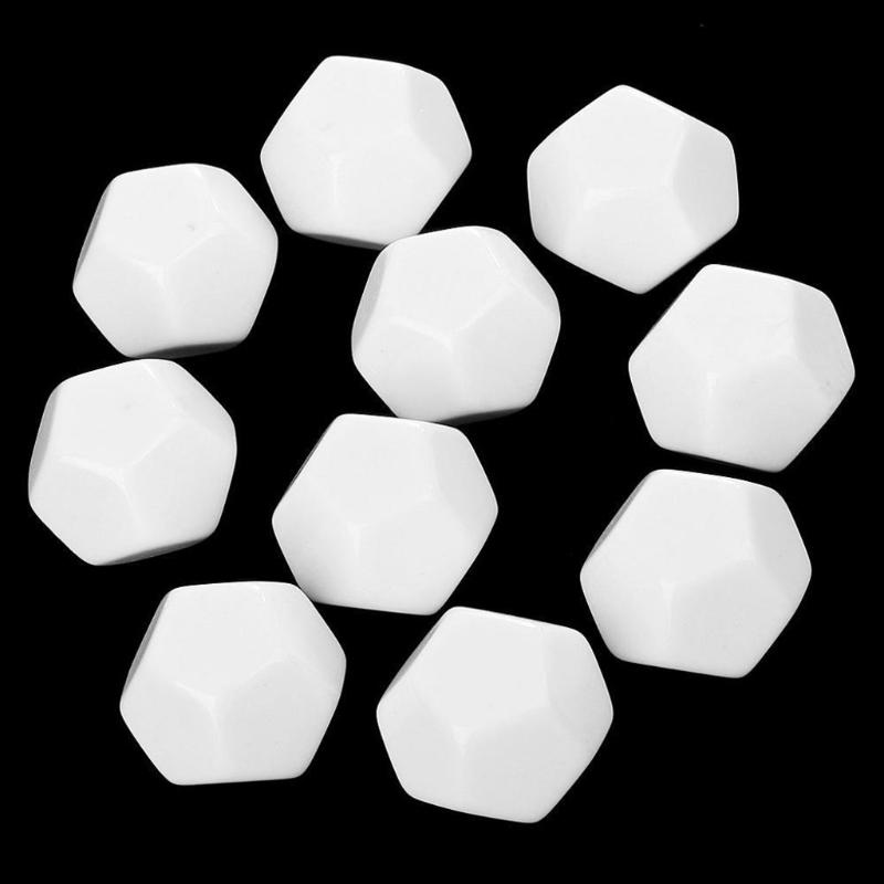 12 Sided White Blank Dice Game Props Educational Toys Club/Party/Family Games