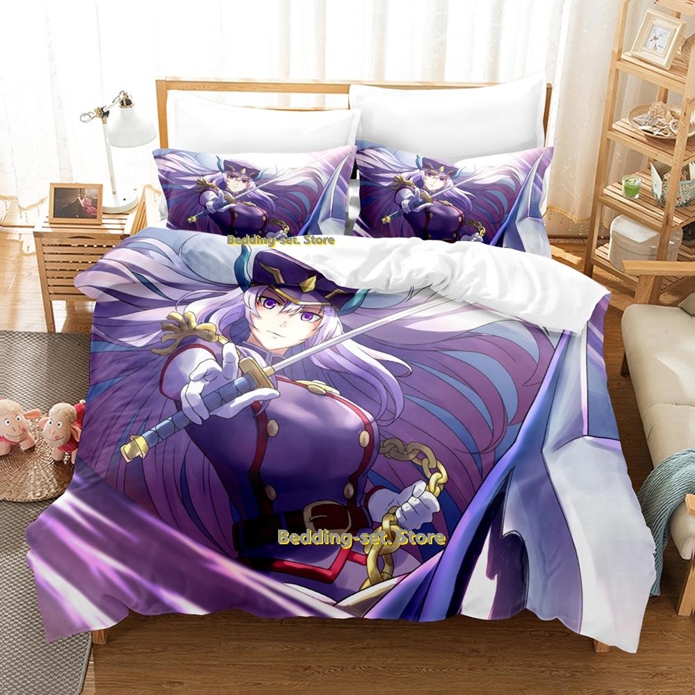 

Mato seihei no slave Bedding Set Single Twin Full Queen King Size Bed Set Adult Kid Bedroom Duvetcover Sets Anime Bed Sheet EU Single(135x200cm)