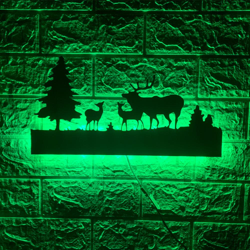 

ZK50 Современный Светодиодный Настенный Светильник в виде Оленя Сика, Путешествие по Лугу, Домашнее Украшение, Ночник для Фоновой Стены, Лампа с USB и Пультом Дистанционного Управления USB plug