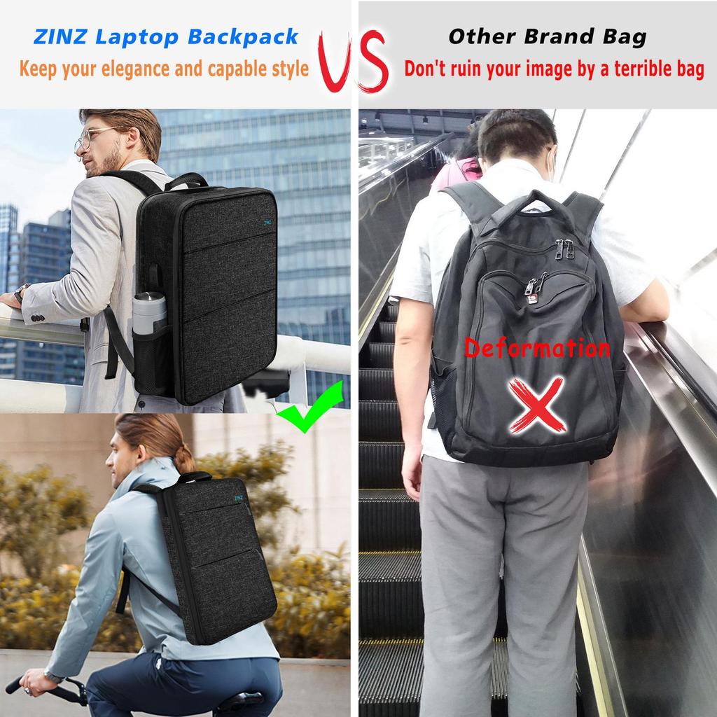 Ultra-thin Expandable Laptop Backpack with USB for Business Trips