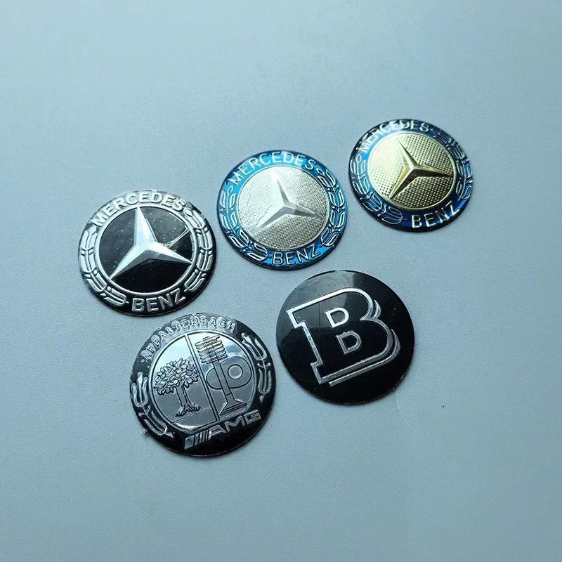 2025 Hot For Mercedes Benz 29mm 38mm Curved Logo Cap Multimedia Knob Hood Cover Badge for Mercedes Benz AMG Star Wheat Apple Tre