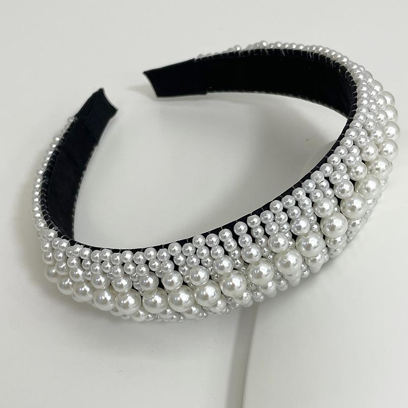 Baroque Vintage Pearl Glass Beads Bow Headband Fashion Hairbands Hair Band Hair Accessories