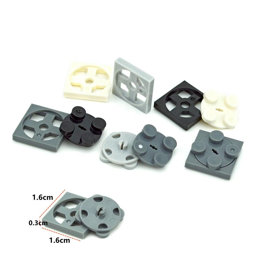 100Pcs MOC 2x2 Turntable Plates Building Block 3680 3679 Base with Top Compatible Assembles Classic Particles Educational Toys