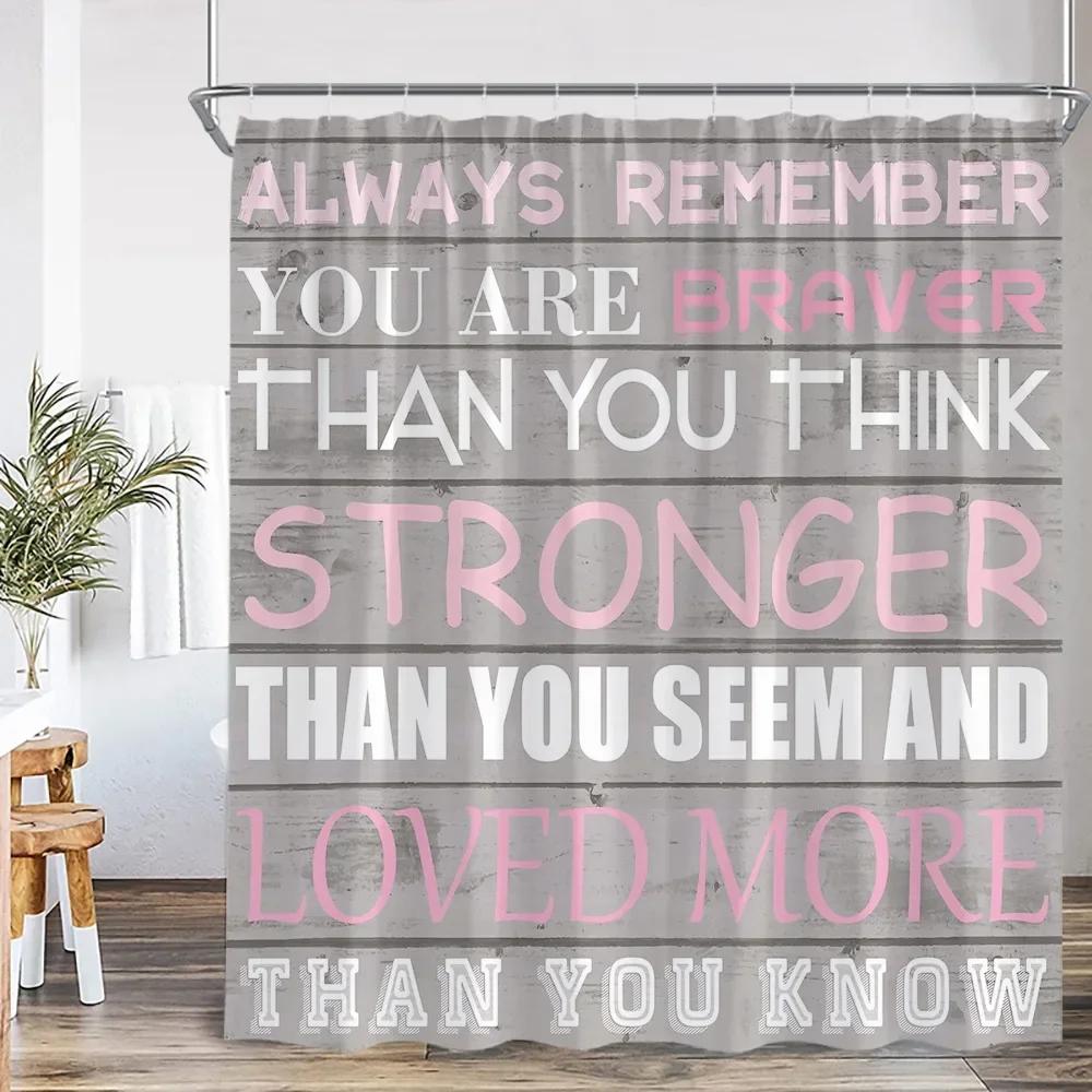 Modern Inspirational Quotes Shower Curtain Flower Butterfly Art Bathroom Decorative Polyester Fabric Bathtub Curtain