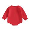 Baby Girl Fall Sweatshirt Romper Bow Embroidery Long Sleeve Crew Neck Bubble Jumpsuit 
