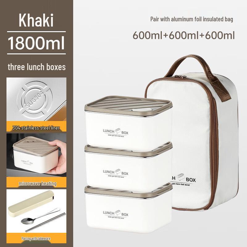 Microwaveable Bento Lunch Box with Insulated Bag