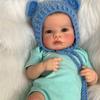 19inch Newborn Baby Doll Handmade Lifelike Reborn Loulou Awake Soft Touch Cuddly Doll with 3D Painted Skin Visible Veins
