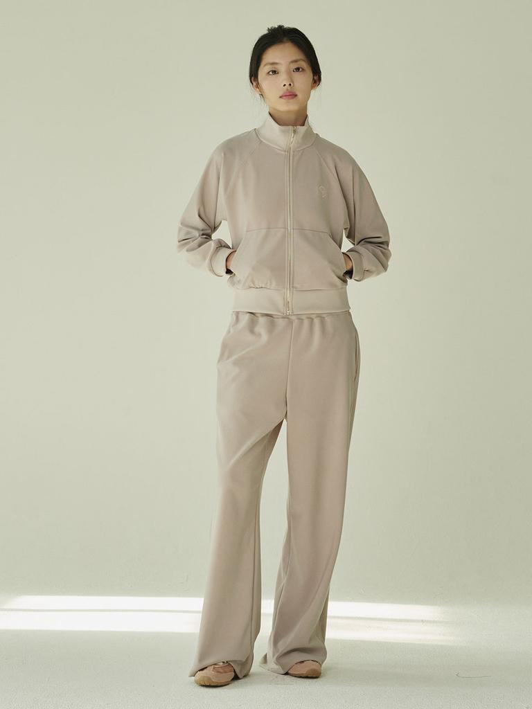 NOUVE Stretch Jersey Zip-Up - Beige