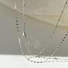 Romantic Bilayer Asterism Pendant Necklace for Women Sparkling Rhinestones Star Heart Bead Choker Y2K Accessories Fine Jewelry