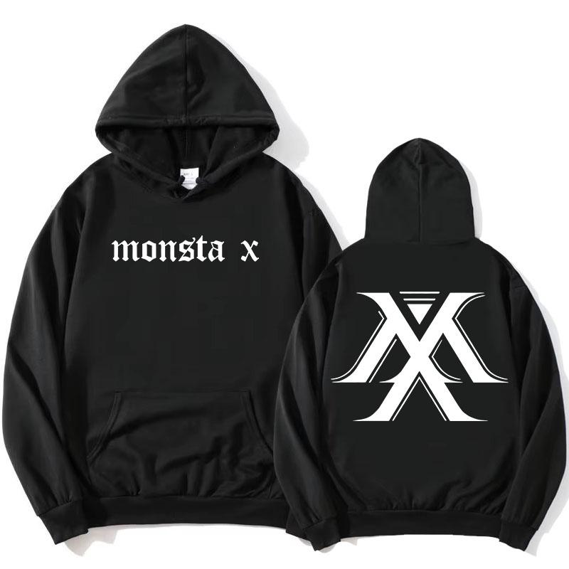 MONSTAX Boy Band Coreana Felpe alla Moda 2025 EP The X Stampa Grafica Felpe a Manica Lunga Autunno Pullover Donna Unisex