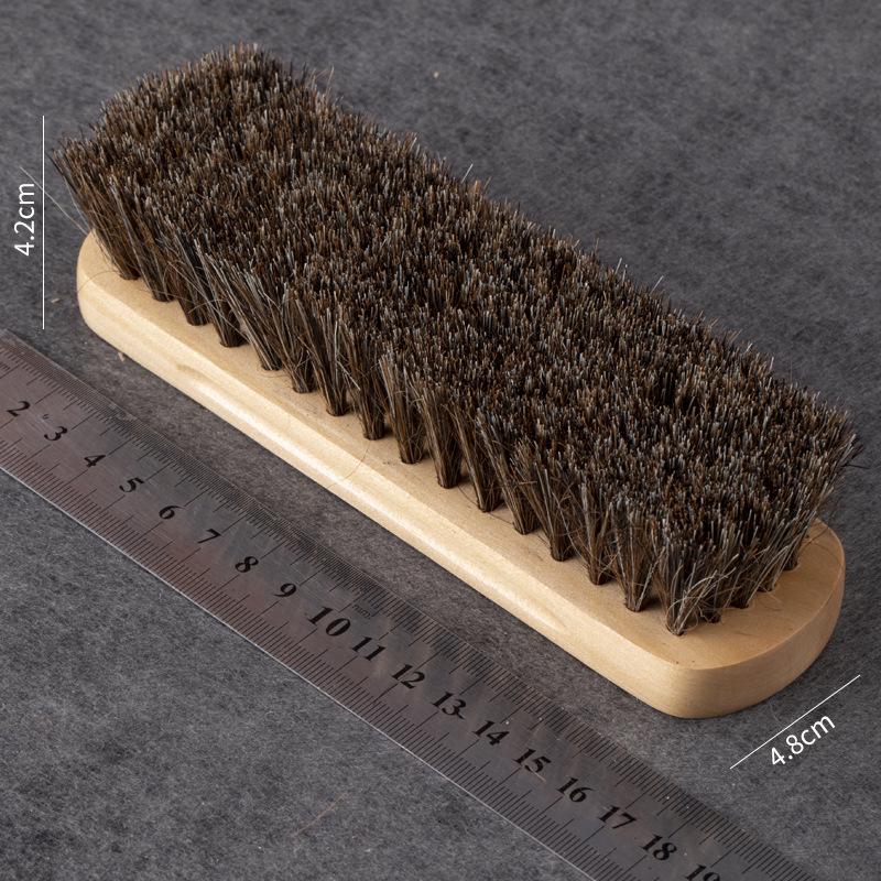 617 Large Beechwood Shoe Polishing Brush – Raw Wood, Clear Water Horsehair, Gentle On Leather for Cleaning and Care.
