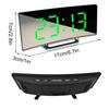 Curved Screen Mirror LED Digital Clock Creative Digital Alarm Clock with Large Display USB Charging Powered Bedside Table Clock2