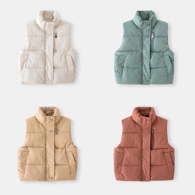 Boys' Winter Vest Children's Zipper Vest Baby Thickened Vest Cotton Coat