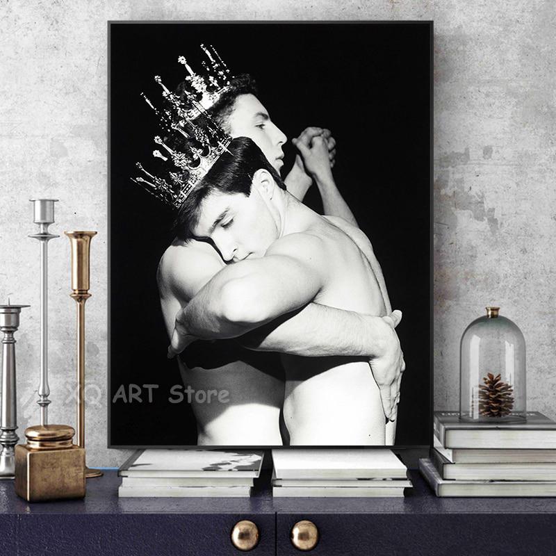 Robert Mapelthorpe Poster Two Men Dancing Black and White HD Photo Print Canvas Painting For Living Room Home Decor Frameless