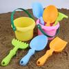 4Pcsset Beach Toy Set For Kids Soft Rubber Play Sand Tools Sand Bucket Beach Shovel Toys Summer Children Playing With Sand Toys