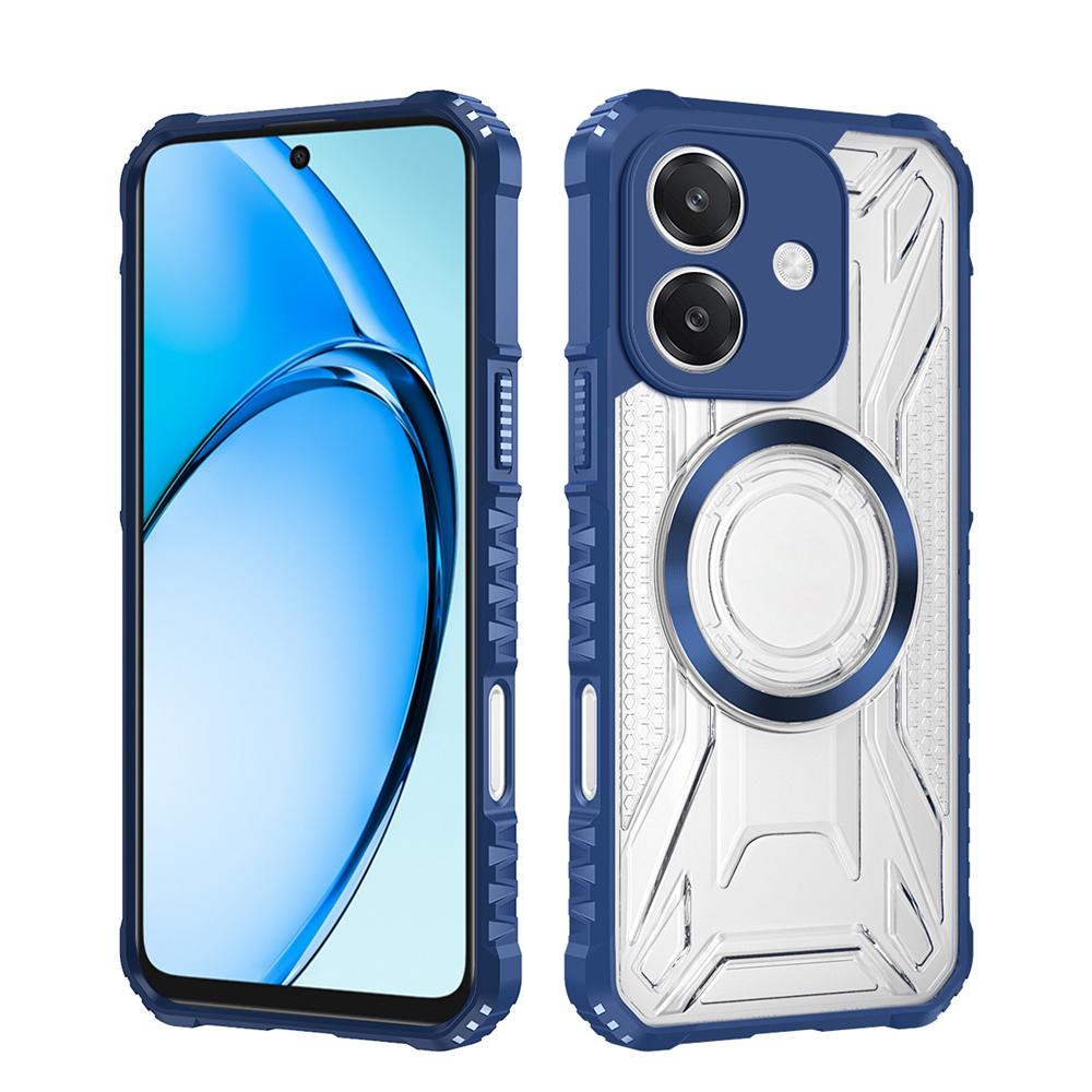 KEYSION Transparent Magnetic Case for OPPO A3X 5G A3 Soft Silicone+PC Heavy Duty Shockproof Phone Cover for OPPO A40 A40m
