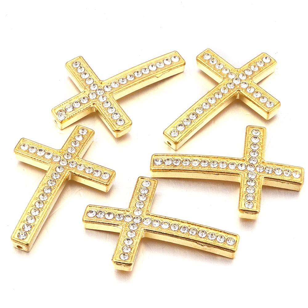 5pcs/lot Rhinestones Cross Charms 25X36mm Exquisite Pendants For Jewelry Making DIY Bracelets Necklace Pendants Accessories