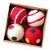 Christmas Felt Snowflake Ball Decoration Pack of 4 Winter Home Decoration