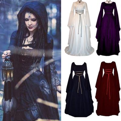 Women/'s Vintage Victorian Renaissance Gothic Costume Gown Dress Medieval Dress