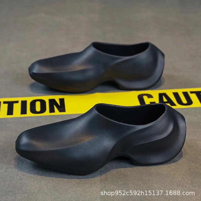 Fashionable Casual Soft Bottom EVA Slippers For Men Spring Summer Hollow Out One Step Lazy Shoes Low Top Casual Slippers