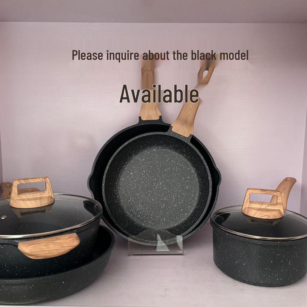 Granite Non-stick Cookware Set: Stovetop Milk Pot, Soup Pot, Wok, Frying Pan, Flat-bottomed Pan Kitchen Kit.