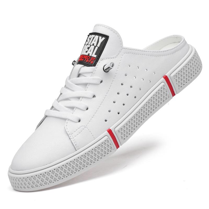 Men s Trendy Summer Slip-On Soft Sole White Skate Shoes 46