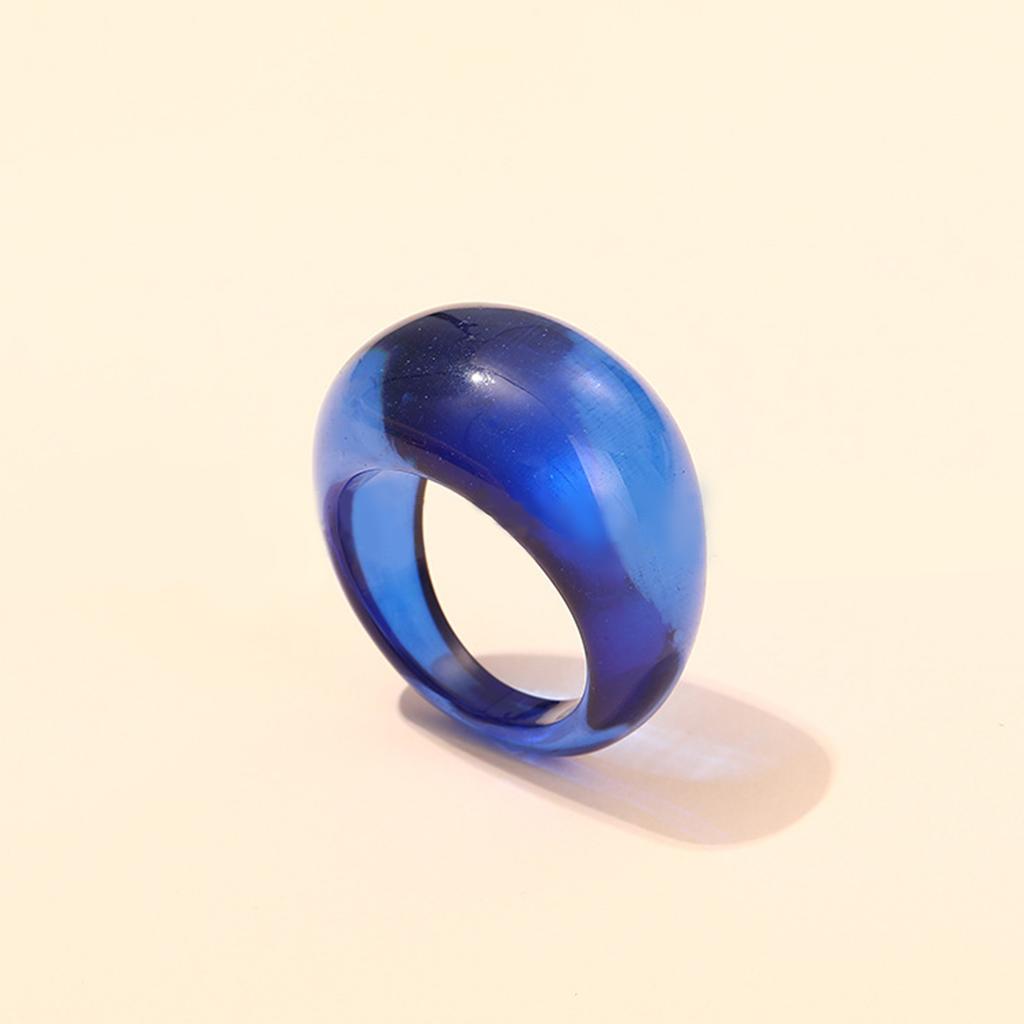 Neue Koreanische Bunte Acrylringe Vintage Runde Ringe Für Damen Großer Kpop Fingerring Für Mädchen Punk Harzring Modeschmuck