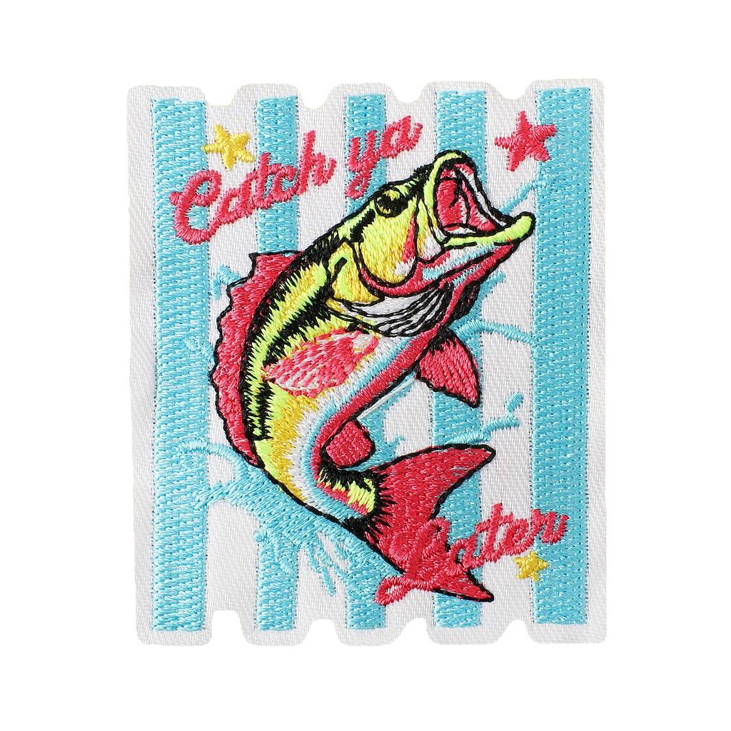 Fishing Theme Embroidery Cloth Sticker Ironing Outdoor Clothing Fishing Gear Bag Catch Pattern Diy Decorative Embroidery Mark Boy