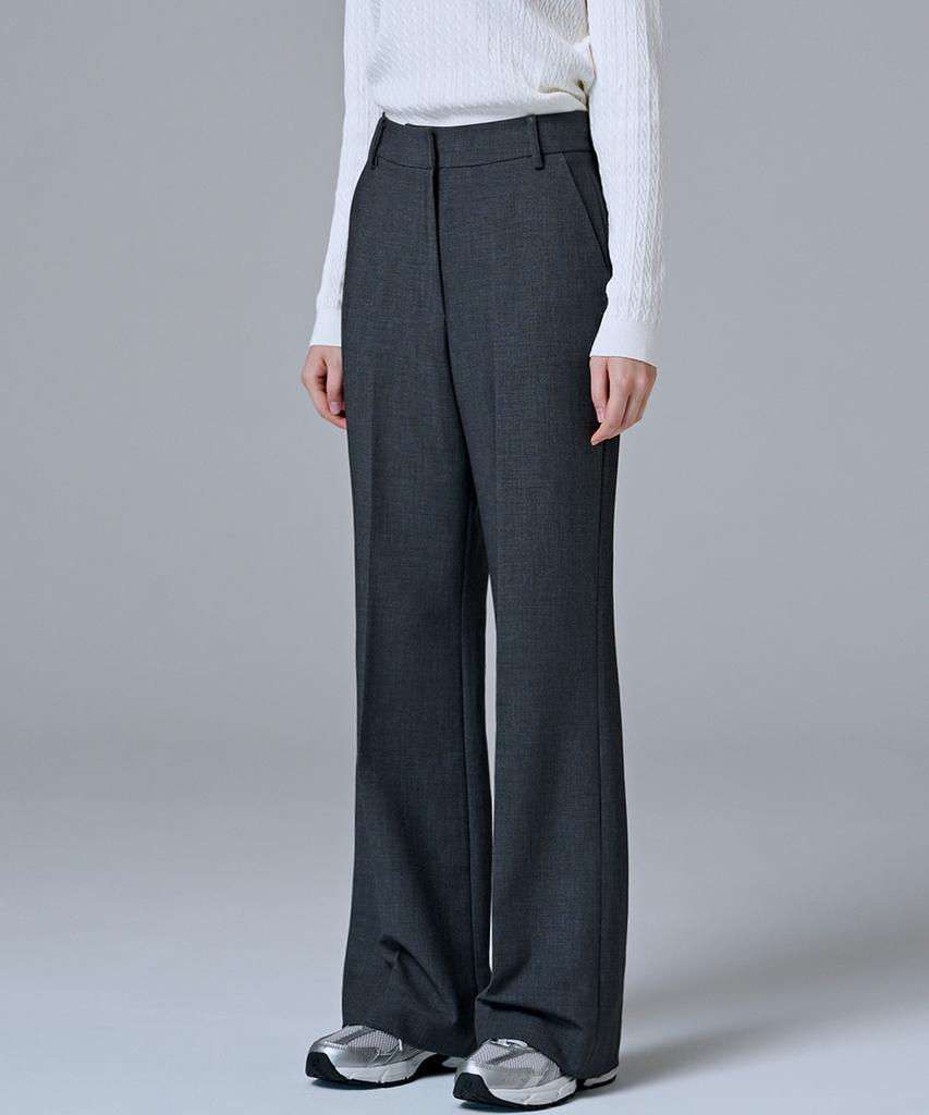 MALOUPE 2164 Stretch Flare Pants (Dark Gray)