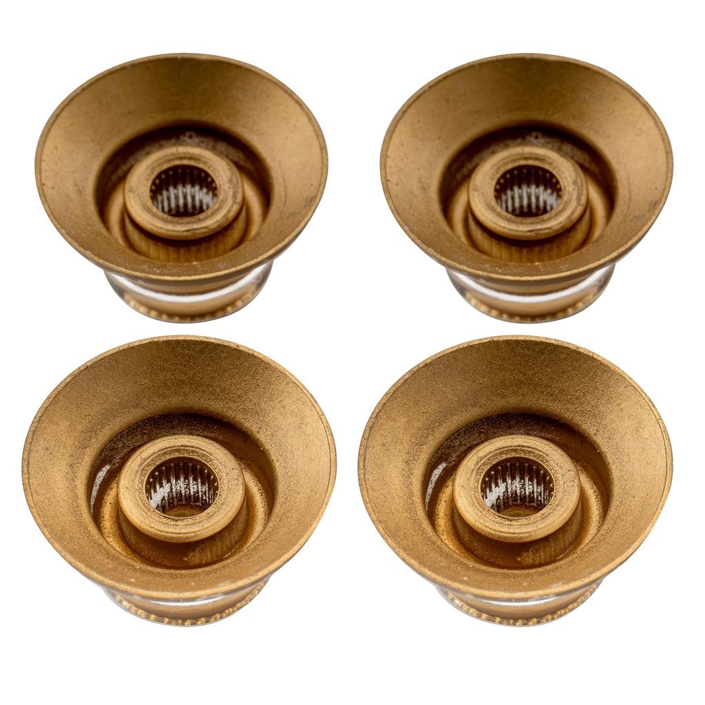 Musiclily Pro Left-Handed Inch-Size Bell Top Hat Knobs for American-Made Les Paul-Style Electric Guitars, Gold (Set of 4)