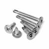 ShopXJ 100-Pack M4.2/M4.8 Drill Screws with Thin Washers, Stainless Steel, White (4.2*25)
