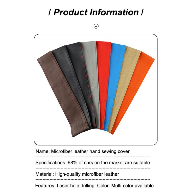 Ultra Fine Diy Hand Woven Genuine Leather Breathable Steering Wheel Cover With Needle And Thread Steering Wheel Protective Cover