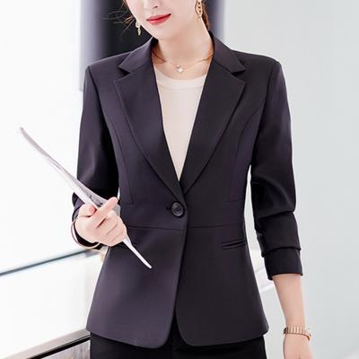 Damen Blazer Casual Herbst Winter Elegante Büro Blazer Anzug Schwarz Weiß Solide Langarm Trendy Jacke Anzüge Damen
