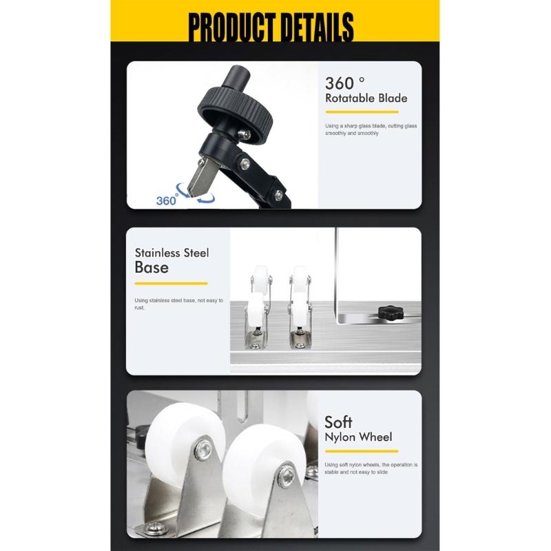 Glass Bottle Cutter Set DIY Glass Cutter for Bottles Adjustable Artwork Complete Accessories Set for Square Round Bottle