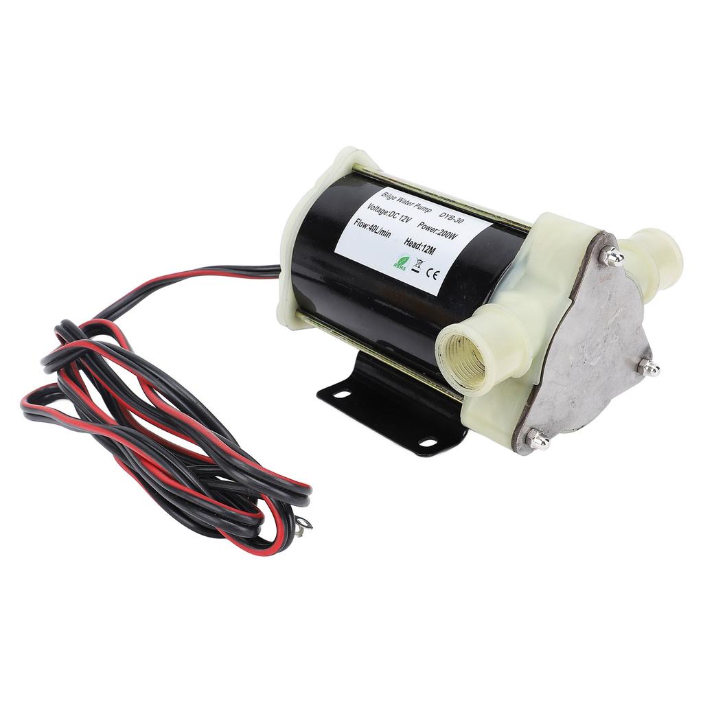 12V Self Priming Bilge Pump 200w 12m Head 40Lmin Water Transfer Flexible Impeller Pump for