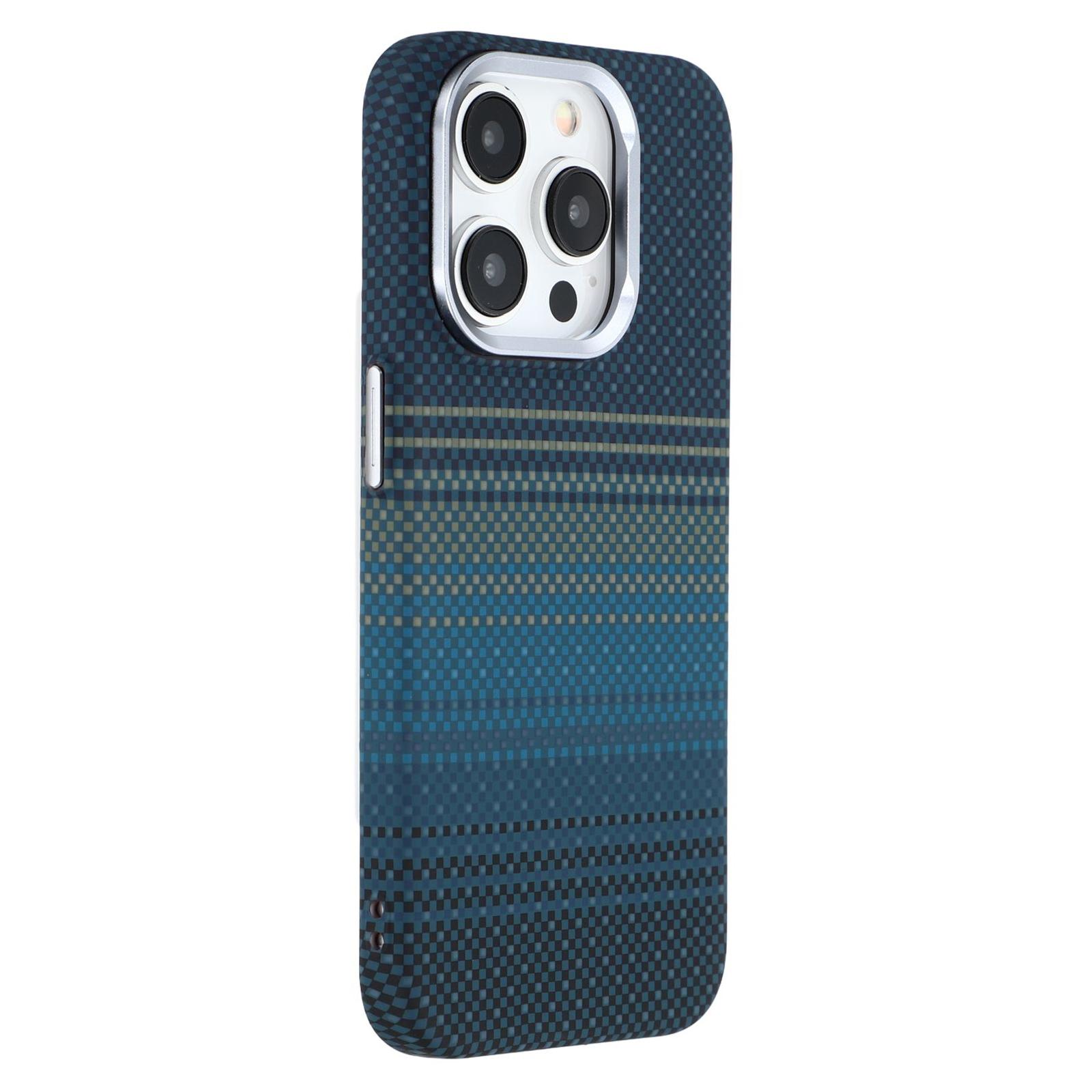 

Чехол для iPhone 13 Pro Max, совместимый с MagSafe, с текстурой углеродного волокна, водопереводная поликарбонатная накладка для телефона Blue