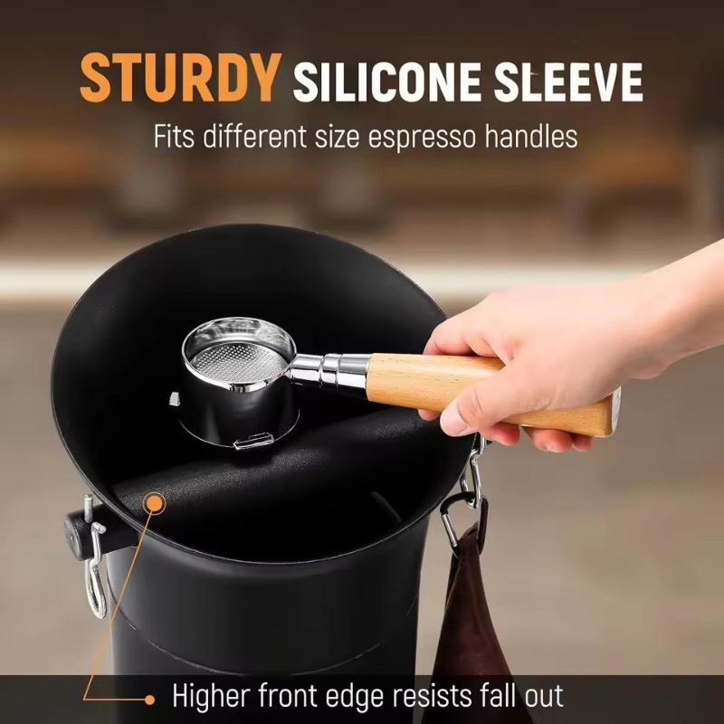 Large Capacity Coffee Knock Bucket With Towels Espresso Coffee Grounds Container Floor Collector Standing Tall Knock Trash Can