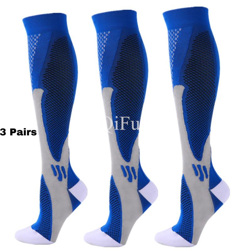 2/3/4 Pairs Running Men Compression Socks Fit Varicose Veins Football Soccer Stockings 30 Mmhg Atheletic Men Women Sports Socks