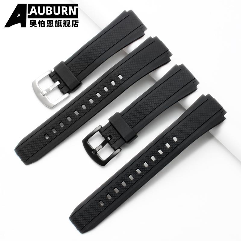 Černý pánský řemínek na hodinky z pryskyřice pro CASIO Edifice 5119 EF-552 EF-552D 25*20mm konvexní ústa vodotěsný gumový řemínek silikonový náramek