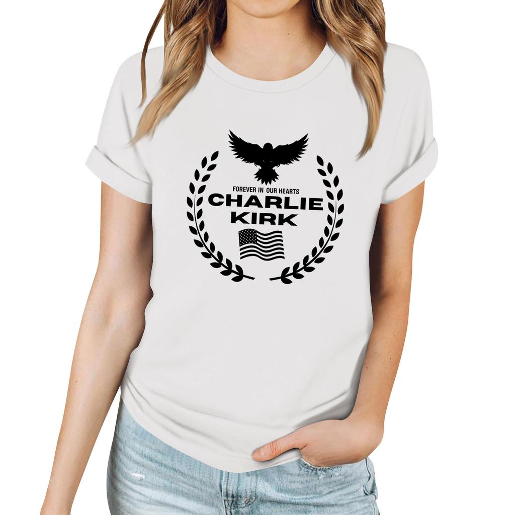 Women's Casual Printed T-Shirt Round Neck Pullover Short Sleeve Top