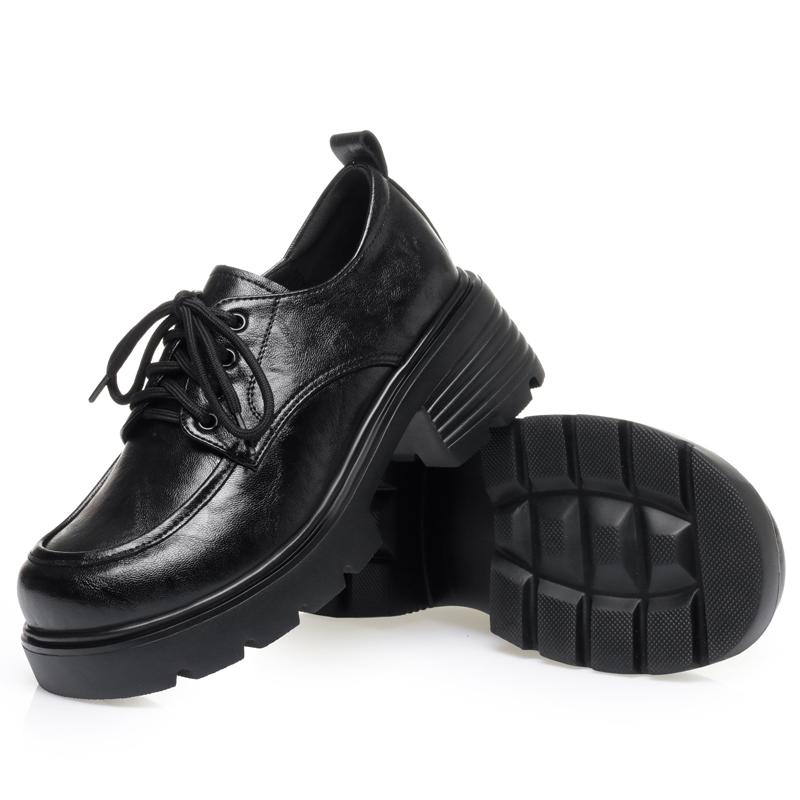 Dimanyu Damskie Buty Oksfordzkie Na Platformie Sznurowane Wiosna Nowe Prawdziwa Skóra Wysoki Obcas Damskie Mokasyny Duże Rozmiary Damskie Buty do Pracy