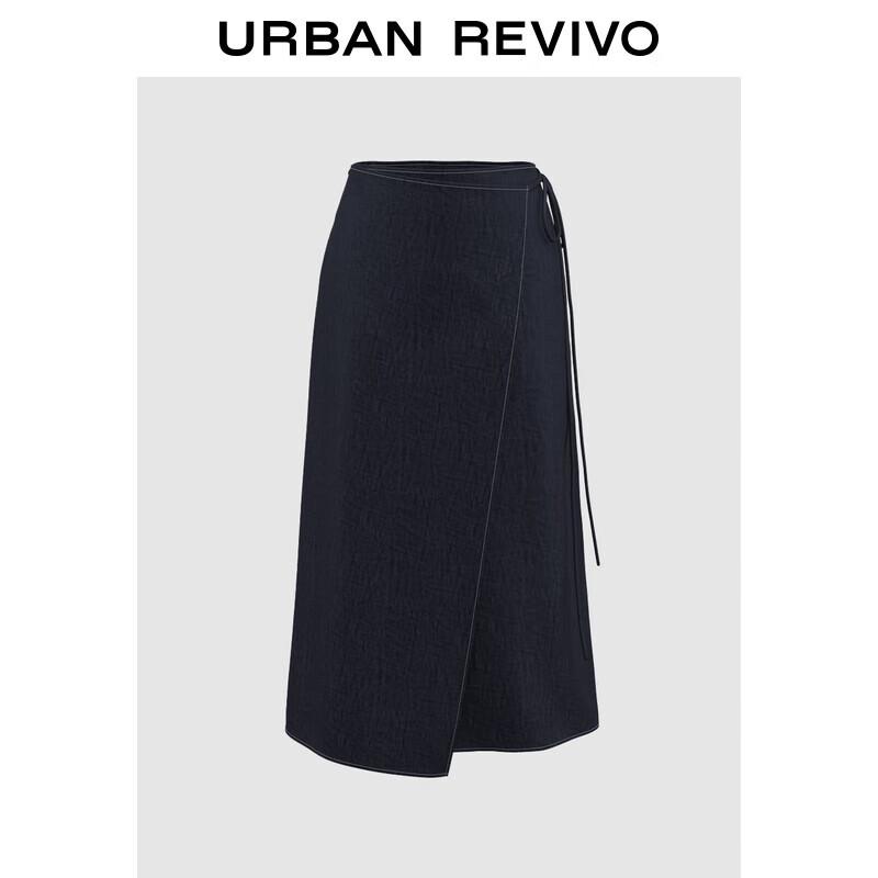 

UR Women s Retro Asymmetrical Side Tie Midi Skirt S