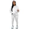 Einfarbiges Hoodie-Trainingsanzug-Set Damen Langarm Kapuzenoberteil Kordelzug Jogginghose Täglich Lounge Straße Lässig Sportbekleidung